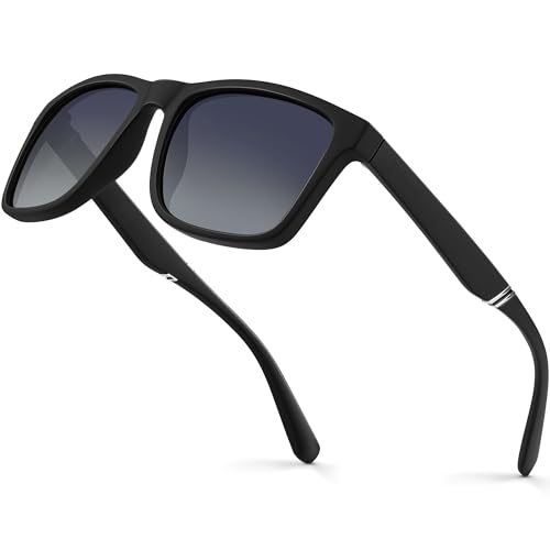 Gesruny Occhiali da sole uomo polarizzati sunglasses men UV400 Blend protezione rettangolari ultraleggeri occhiali da sole classici retrò unisex per sport all'aria aperta guida golf pesca viaggio, B