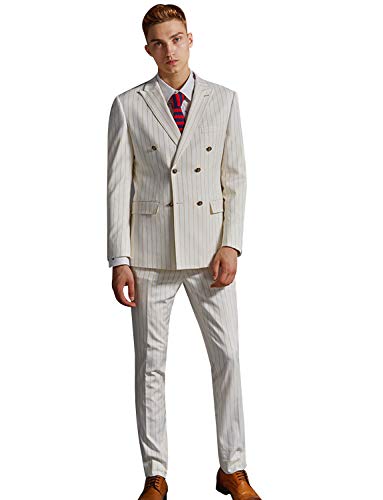 Smoking homme à rayures costume 2 pièces haut de gamme pour une silhouette tailoring raffinée