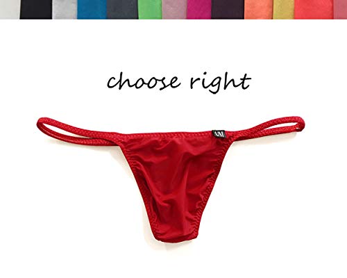 Adahop Mens Thong G String Ice Silk Low Rise Panties Underpants Men Brief #TOP4