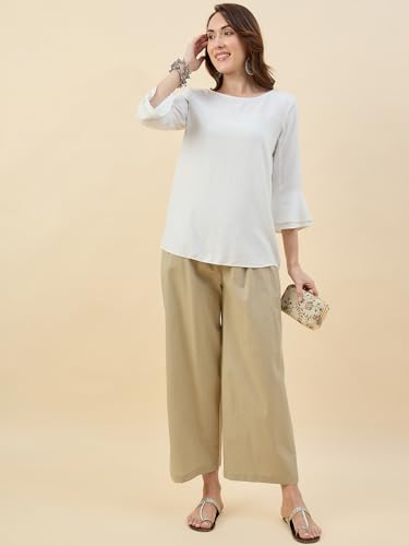 Image of Nermosa Women's Loose Cotton Relaxed Fit Palazzo