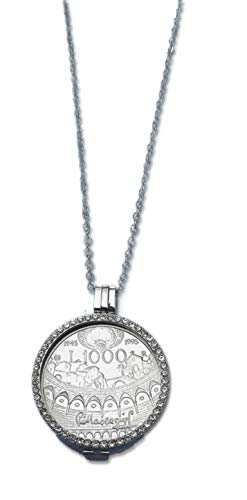 Colgante con collar Mascagni Moneda 1000 liras plata de 90 cm con piedra de adorno
