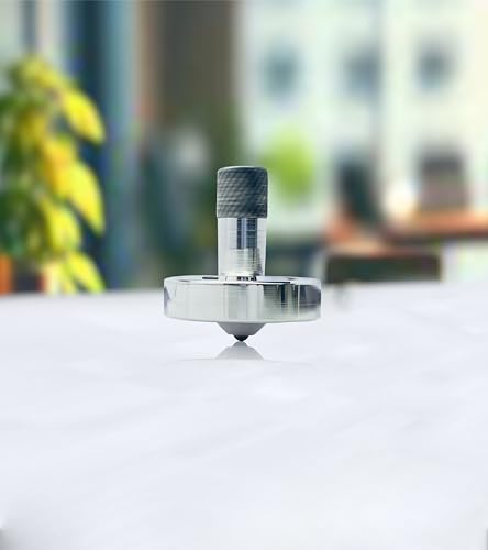 Star Quick Links Premium Polished Spinning Top with 3 mm Stainless Steel Ball Tip High Performance Metal Top Spinner (Long Stem Spinning Top, Aluminium)