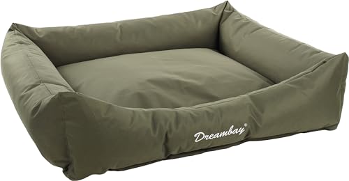 Flamingo Korb Dreambay® Rechteck Olivgrün - 120x95x28cm - Wasserabweisend und Waschbar - Abnehmbarer Bezug mit Reißverschluss - Nachhaltig