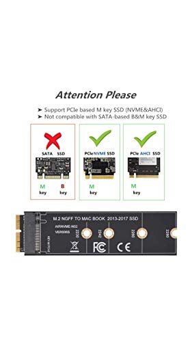 Adattatore Convertitore SSD M.2 NVME AHCI per MacBook SSD 12 + 16 pin