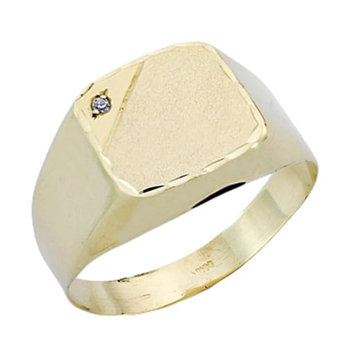 Sello oro 18k caballero circonita hueco forrado 13x12mm.