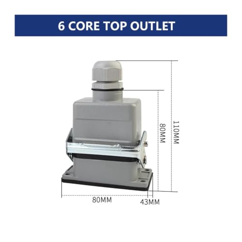 Conector rectangular industrial de 32 pines HA con salida de línea lateral 2