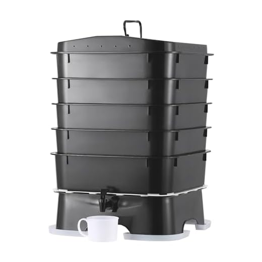 VEVOR 5-Tray Composter, 50L Worm Compost Bin - Indoor/Outdoor Worm Farm Kit for Food Waste Recycling, Vermicomposting & Vermiculture