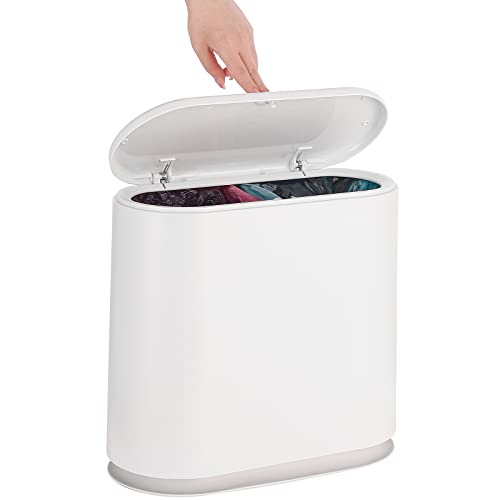 Caneca de basura delgada de plástico con tapa 12L blanca