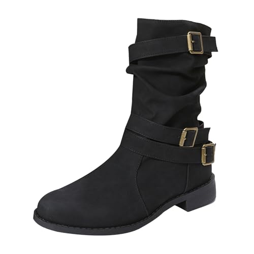 Bottes chaudes classiques femme en daim souple noir pointure 40