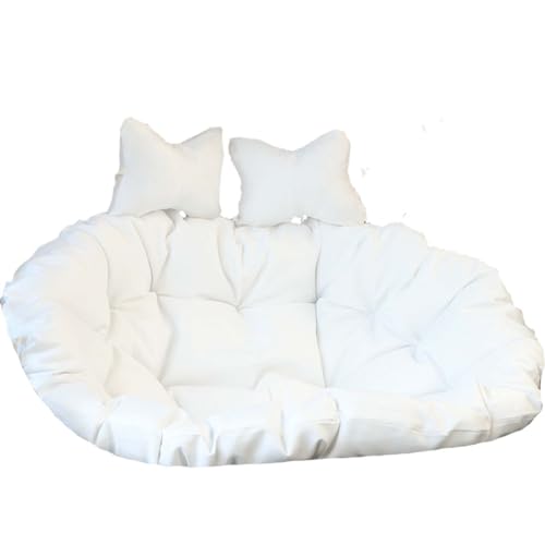BWCKMTSC Silla Columpio de Doble Huevo para Patio al Aire Libre, con cojín de Lujo, Lavable, Colgante, Loveseat, Hamaca, Columpio, Silla Tipo Huevo para jardín
