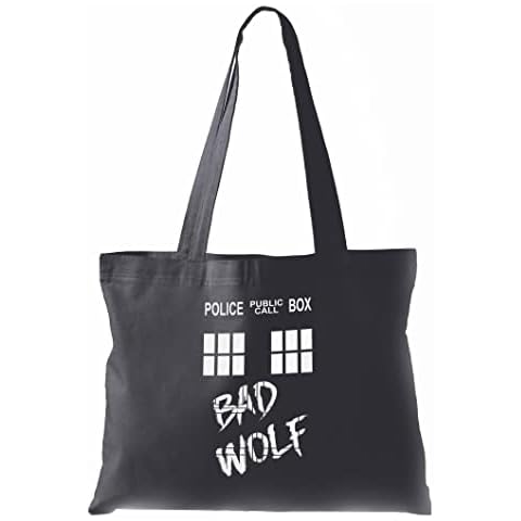 Tardis Bad Wolf Tote Bag (Black) Cover