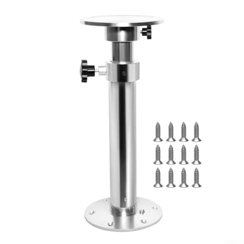 Pedestal ajustable para mesa de barco, base de soporte de aleación de aluminio desmontable con acabado brillante, altura de 450 a 700 mm para RV, marina, yate, autocaravana