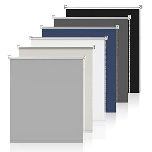 Verdunklungsrollo ohne Bohren Rollos für Fenster Verdunkelung Hellgrau B70 x H140 cm Thermorollo Innenrollo Klemmrollo Sonnenschutzrollo… – Ansicht 1