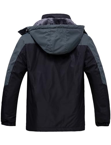 Image of Wantdo Men's Mountain Waterproof Ski Jacket Windproof Rain Jacket Winter Warm Hooded Coat