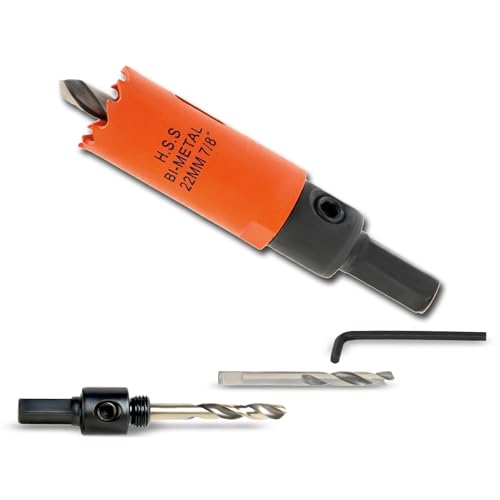 VIKITON 7/8 inch Hole Saw for Wood Metal Plastic & Drywall with Arbor
