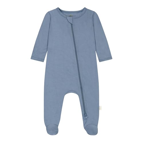 UPF 50+ Sun Protection - Bamboo Footed Romper - 0-12M (Stone Blue, 9-12M)