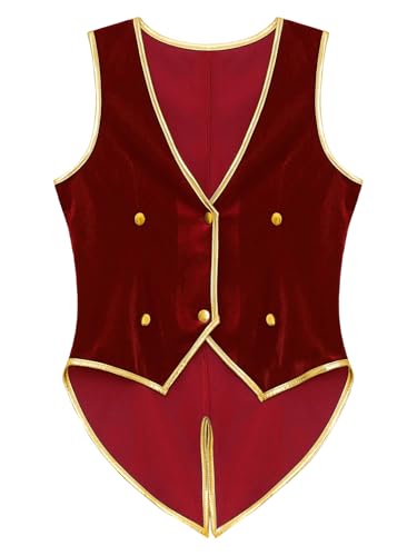 Kids Boys Vintage Medieval Vest Tailcoat Velvet Victorian Steampunk Renaissance Vampire Waistcoat3