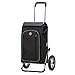 Produktbild Exklusiv Andersen Einkaufstrolley - Royal Shopper Stahlgestell Folke schwarz 61 L - klappbar - belastbar bis 60 kg - Metallspeichenrad Ø 25 cm - Thermofach