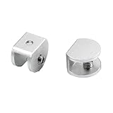 2 Pieces Aluminum Glass Clips, Glass Accessories Clamp Holders, Glass Support Bracket, Shelf Divider Clips, Suitable for 5-8mm Glass