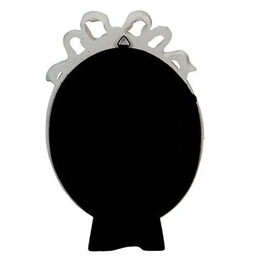 Porta foto ovale in legno bianco