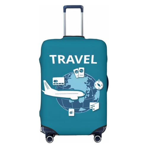 Travel Planes Travel Luggage Cover Suitcase Protector Bag, Fits 18-32 Inch Luggage, Double-Sided Printed Suitcase Sleeve For Kid And Adult,Large
