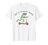 Off to Summer Break Last Day of School Funny Frog Scooter T-Shirt