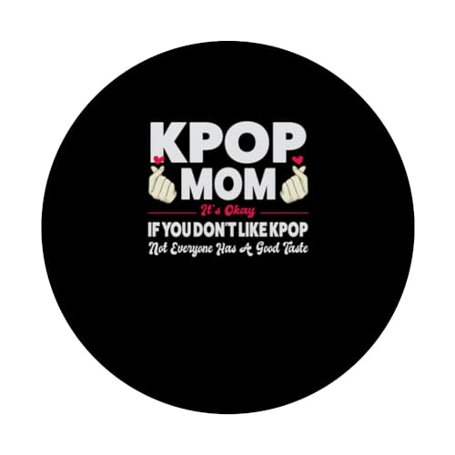 kpop mom it's okay if you don't like kpop n K-pop PopSockets Swappable PopGrip, Black - Image 3