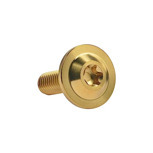 Image of Titanium Torx Head M6 x15 20mm Bolt Screw for Bicycle Motorcycle Car Modification Pack of 6 (Gold, M6x20mm)