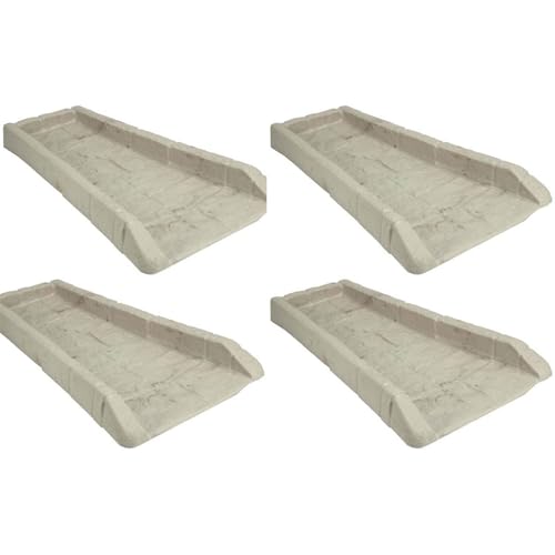 For Suncast SB24 Decorative Rain Gutter Downspout Splash Block, Light Taupe (4 Pack)