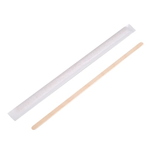 QANYEGN 500Pcs Wooden Coffee Stirrers, Individually Wrapped Wood Stir Sticks, Beverage Mixer with Smooth Ends