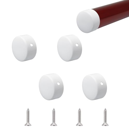 UFURMATE 4PCS 45mm Stainless Steel Round Handrail End Caps - White