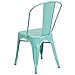 Flash Furniture Commercial Grade Mint Green Metal Indoor-Outdoor Stackable Chair