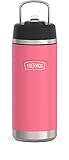 THERMOS ICON SERIES, Insulated Water Bottle with Straw Lid - 18 Ounce, Hot Pink - Stainless Steel Vacuum Insulated Water Bottle with Straw Lid