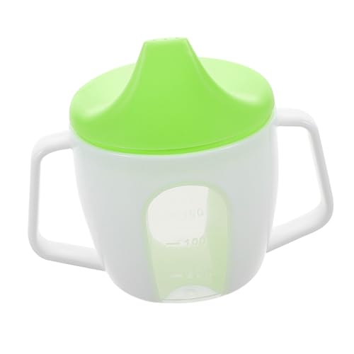 OSOLADY 幼児用水筒 ハンドル付き液体計量カップ 用飲料ボトル 漏れ防止シンプルデザイン 小さな手にフィットするグリーン