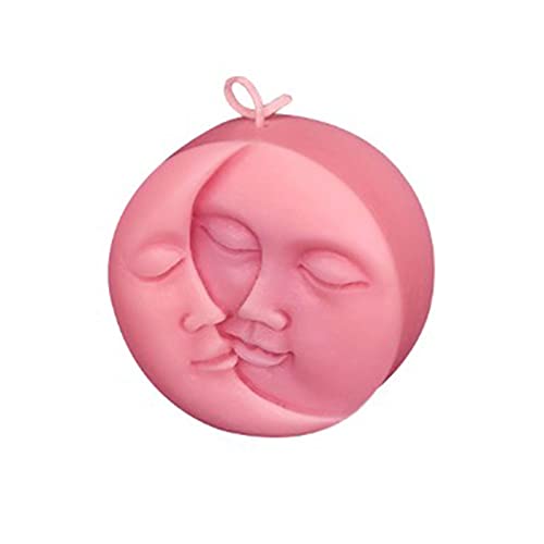 Dutyrow Molde de vela de silicone para rosto de sol e lua, molde de artesanato 