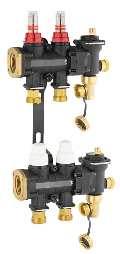 Colector de Suelo Radiante/Refrescante en Poliamida con 2 Circuitos | Resistente a Corrosión y Alta Temperatura | Montaje Rápido | NOYON & THIEBAULT