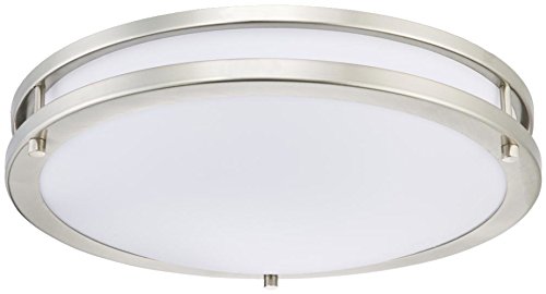 Westinghouse Lighting 6401200 Dimmable LED Flush Mount Ceiling, Brushed Nickel Finish Indoor Light Fixture, 15.75 Semi