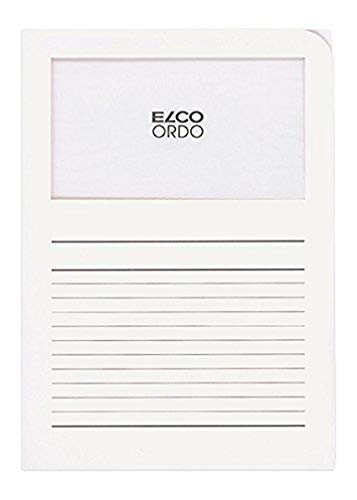 ELCO Lot de 100 Pochettes coins avec fenêtre 120 g/m² 22 x 31 Blanc 29489.1