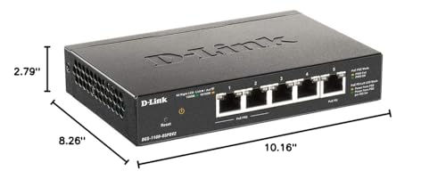 Image of D-Link 5-Port Gibabit Smart Managed PoE Powered Switch /Extender | 2 PoE Ports (requires PoE Power)| L2 | VLANs| Web Managed |Desktop| Fanless | NDAA Compliant | Lifetime Warranty (DGS-1100-05PDV2)