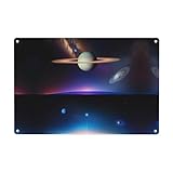 Cosmic Saturn Aluminium-Schild, Weihnachtsdekoration, Wanddekoration, 20,3 x 30,5 cm, Laden, Garage, Büro, Club, Bar, Wanddekoration