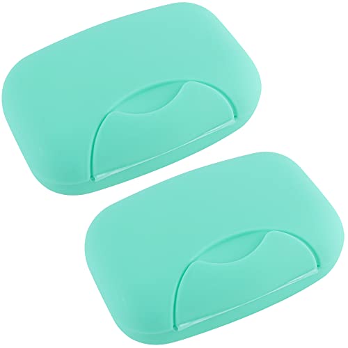 2 Pcs Plastic Soap Case Holder Container Box Home Outdoor Hiking Camping Travel Blue miniatura 1