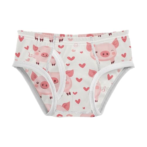 Wusikd Cute Pink Pig Boys' Underwear Cotton Hearts Boys Briefs Soft Toddler Underwear 2T