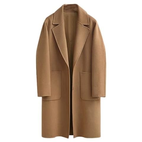 Omoone Women's Notched Lapel Wool Coat Cover
