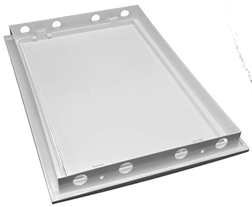 8" x 12" White Plastic Access Panel Door Opening Flap Cover Plate - Plumbing, Electricity, Alarm Wall Access Panel for Drywall - Box Door Lock - Door Latch - Size/Color (8 x 12, White)