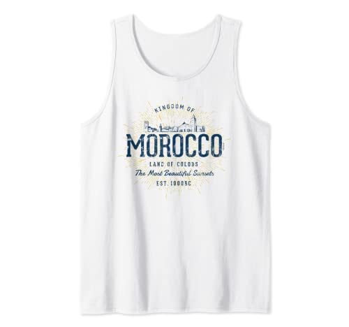 Morocco estilo retro vintage Marruecos Camiseta sin Mangas
