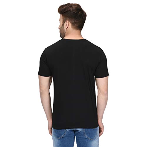 Image of London Hills Henley Neck T Shirt for Men | Tshirt for Man | T Shirt for Men | Mens Casual T Shirts | Cotton Blend Solid Half Sleeve Button Neck Slim Fit Casual Tee
