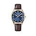 Produktbild WENGER Herren Armbanduhr City Classic Ø 43mm, Swiss Made, Analog Quarz, Wasserdicht bis 30m, Leder Armband, Blau/Gold/Braun, 01.1441.119