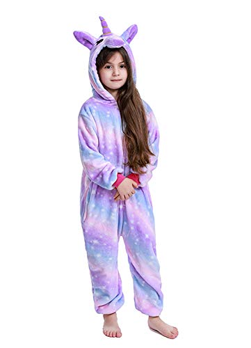 Kids Soft Unicorn Onesie Animal Pajamas Halloween Cosplay Costume Sleepwear Gift 6-8T