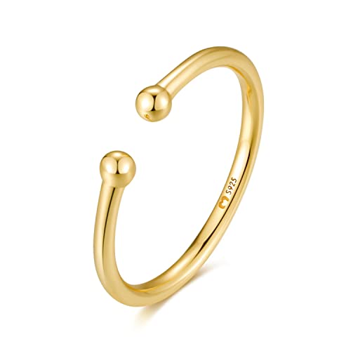 Anillos de mujer en plata de ley abierto con diseño minimalista. Anillo plata mujer con acabado plateado o dorado. Joyería ideal para parejas, regalo para madres, amigas. Anillos para parejas