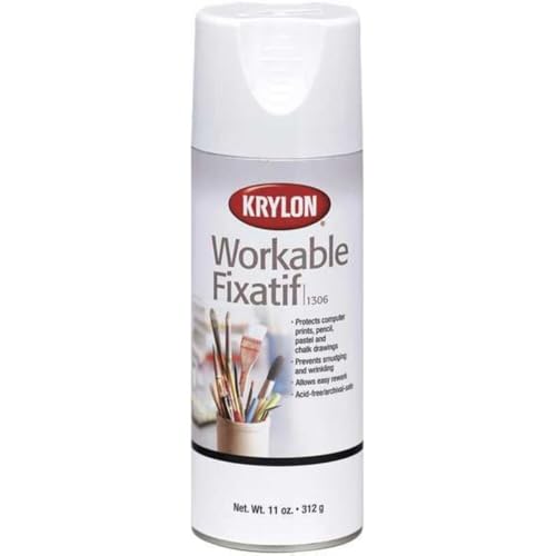 Krylon K01306 Workable Fixatif Spray Clear, 11-Ounce...